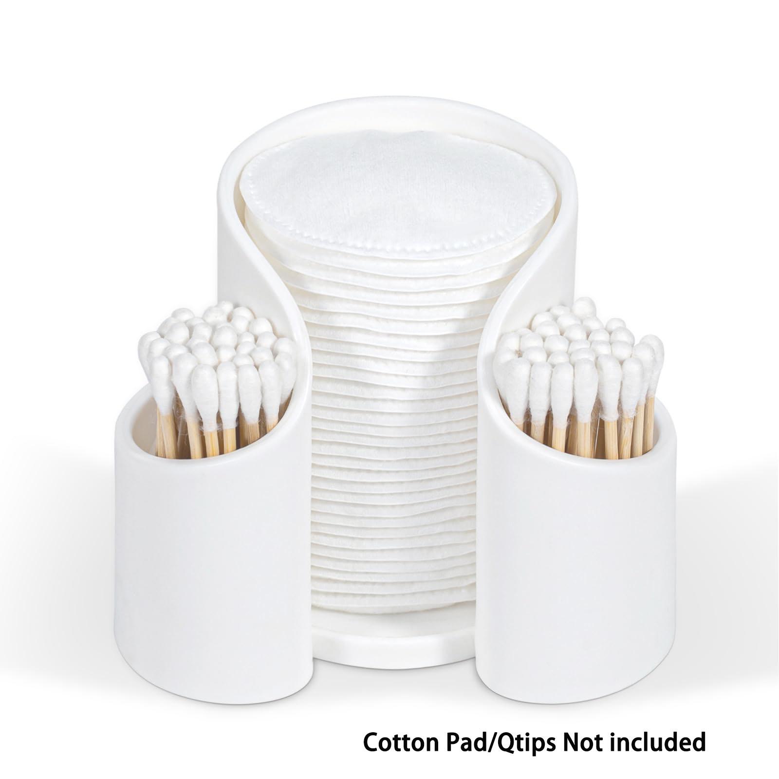

Cotton Pad QTips Holder, Bathroom Cups Dental Floss Dispenser, Storage Organizer for Cotton Pad QTips Paper Cup Floss, Bathroom белый