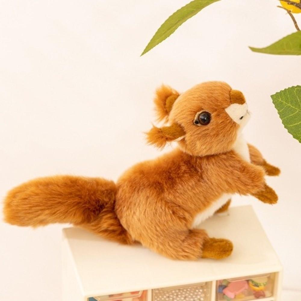 16cm Stuffed Squirrel Doll Soft Animal Plush Doll Lovely Squirrel Plush Toy  Zoo Souvenir
