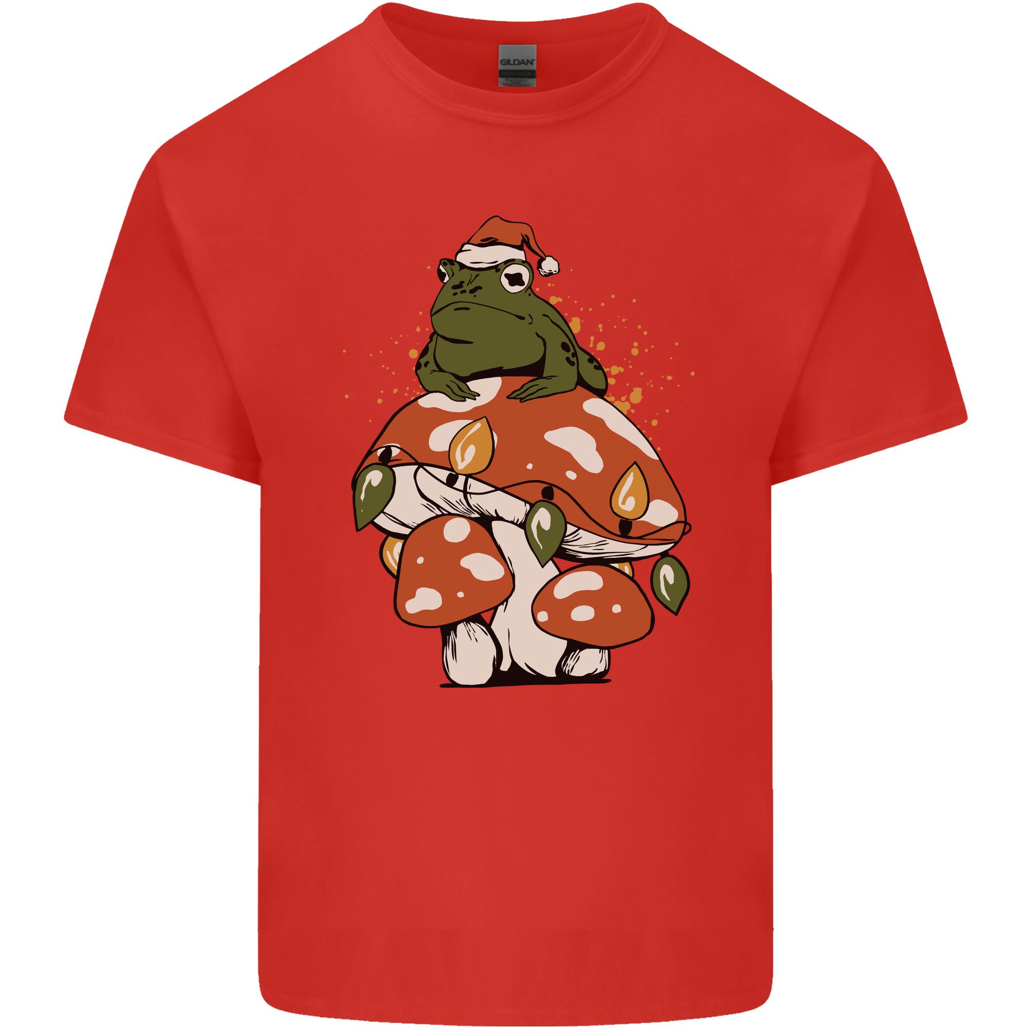 Christmas Frog Mushroom Xmas Mycology Foraging Unisexs Light Cotton TShirt S