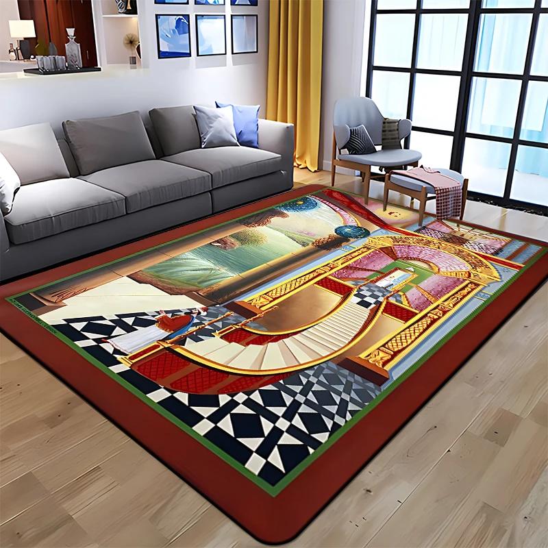 Masonic Illuminati Printed Pattern Rug Baby Play Crawl Floor Mats Living Room Carpets Decoration Fitness Pet Anti-slip Carpet