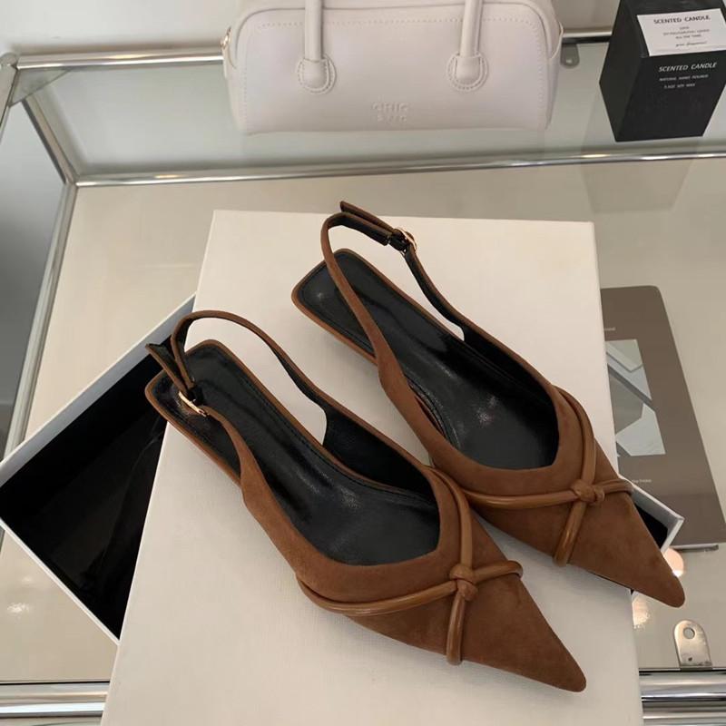 Fashion Bailamos 2025 New Brand Women Sandals Thin Med Heel Outdoor Dress Mules Fashion Shallow Slip On Ladies Slingback Shoes