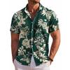 Camicia da uomo a maniche corte Stampa Floreale Botanica Hawaiana Collo a revers Camicia Bottoni da Spiaggia Top Camicie Casual alla Moda