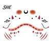 Funny Face Tattoos Halloween Tattoo Stickers, Waterproof Scary Makeup Decals for Party, Water Transfer Paper Body Art Temporary Wound Scar Kids Adults
