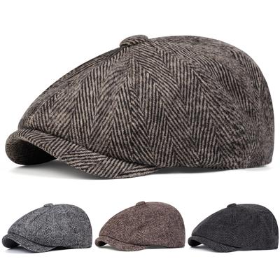 1 Stück Herren Textur Schiebermütze Achteckige Mütze Outdoor Wärme Sonnenschutz Freizeitmütze Geeignet für Herbst Winter Reisen