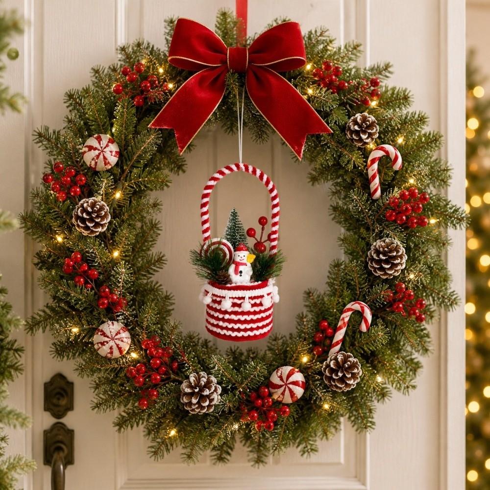 Party Atmosphere Christmas Candy Basket Hanging Design Christmas Tree Pendant Desktop Display