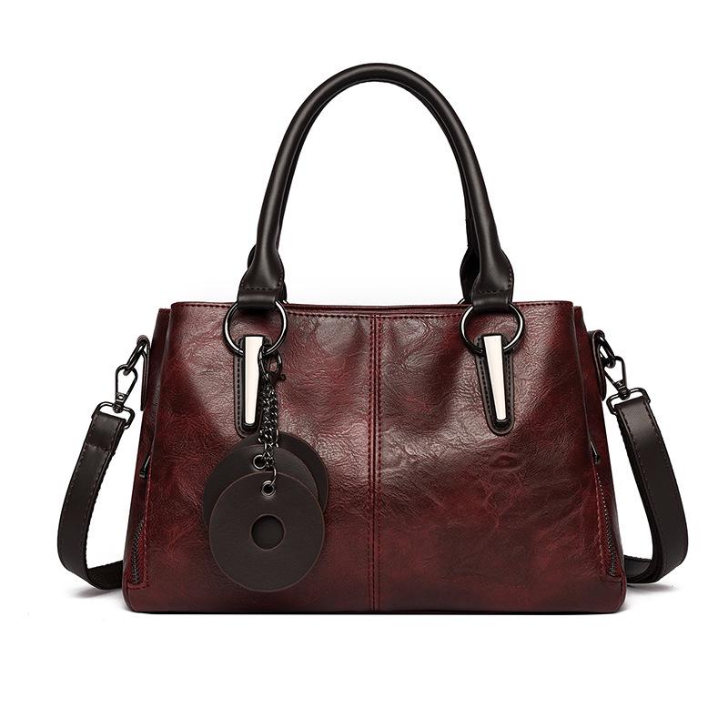 2025 Fashionable Women's Cowhide Shoulder Crossbody Bag – Versatile, Large Capacity, Three-Layer Design for Moms