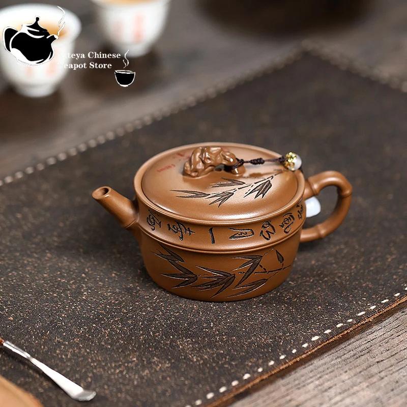 Yixing handmade purple clay pot, raw ore, red gold, vermilion, the Taihu Lake Lake, pink shadow, Chinese style teapot