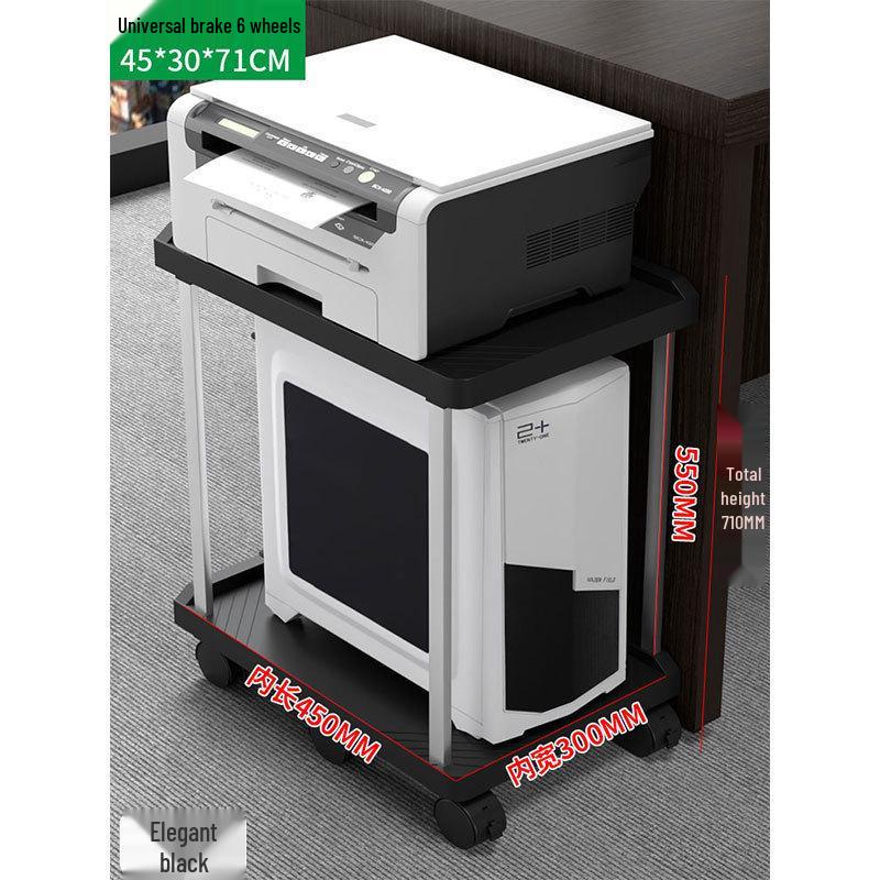 Multi-layer Mobile Storage Rack with Brakes for Office/Home