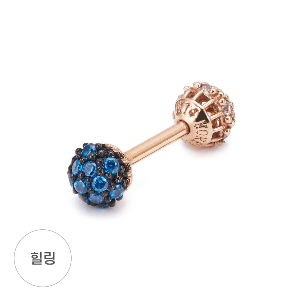 [Dorocy] 14K Color Pave Ball Piercing (1 piece)