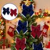 Christmas Decorations High-end Gold Velvet Bow Christmas Flocking Bow Large Red
