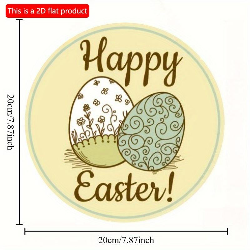 2d Flat 20*20cm, Easter Home Decoration, Easter Happy Egg Wooden Logo, for Home, Kitchen, Garden, Bedroom, Bar Decor.