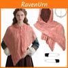 Cotton Linen Shawl With Geometric Pattern And Fringe For Casual Summer Wear