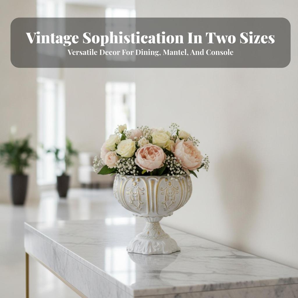 Decorative Pedestal Vase Vintage with Ornate Vessel Traditional