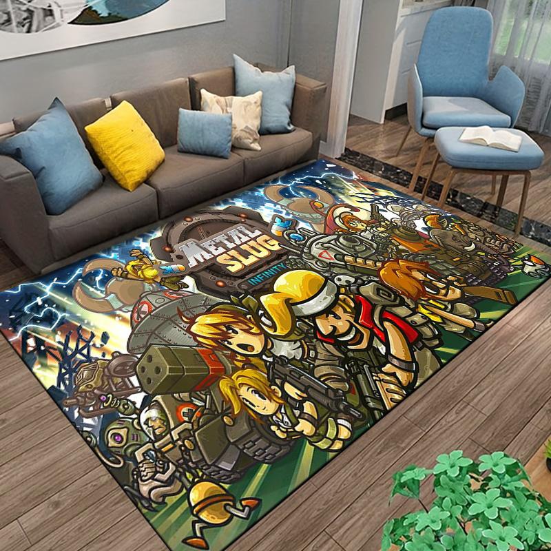 Retro Game Metal-Slug Gamer Cartoon Carpet Rug for Home Living Room Bedroom Sofa Doormat Decor,kids Area Rug coffee tables