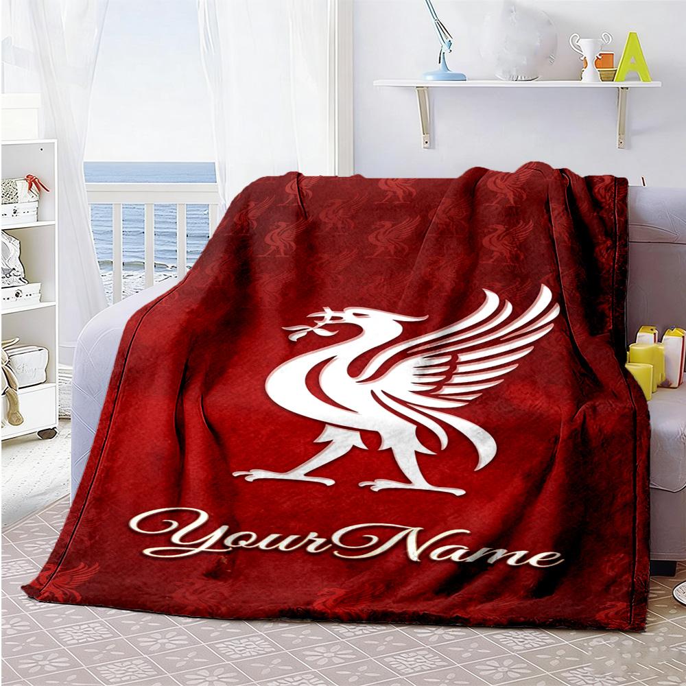 Liverpool Personalized Text Blanket Cozy Personalized Blanket Soft & Cozy Throw For Nap Livingroom Couch Picnics Ideal for All Seasons