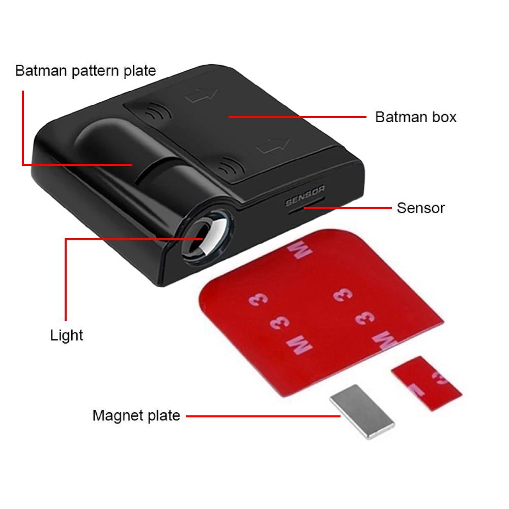 2X logo dveří auta Světelné uvítací lampy DC 5V laserové světlo Univerzální bezdrátový projektor Světelná atmosféra Dekorativní světla do auta