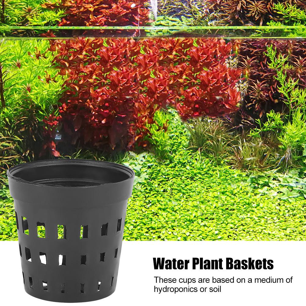30PCS Black Plastic Aquarium Planting Baskets, Hydroponic Grass Cultivate Basket with Drainage Holes for Fish , Water Plants