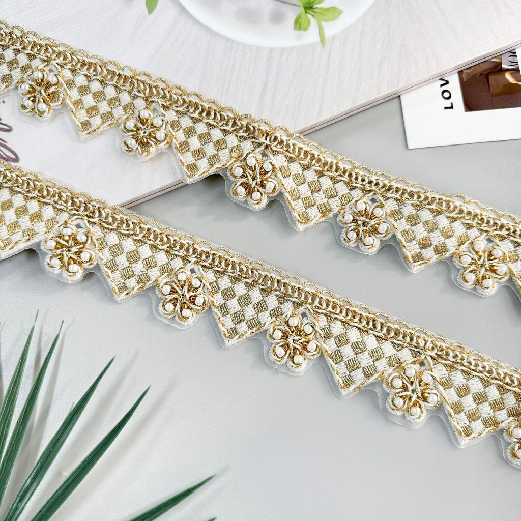 3.5Cm Wave Line Bead Embroidery Flower Decoration Barcode Clothing Window Accessories Home Luggage Accessories Lace Accessories