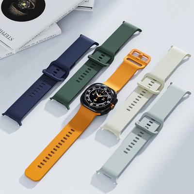 Soft Sports Band For Samsung Galaxy Watch Ultra 47mm Silicone Bracelet Replacement Strap Galaxy Watch 7 Watchband Accessories