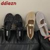 Fashion Fashion Buckle Strap Ladies Flats Mary Janes Shoes Round Toe Female Shallow Footwear Mesh Breathable Women Flats With Shoes