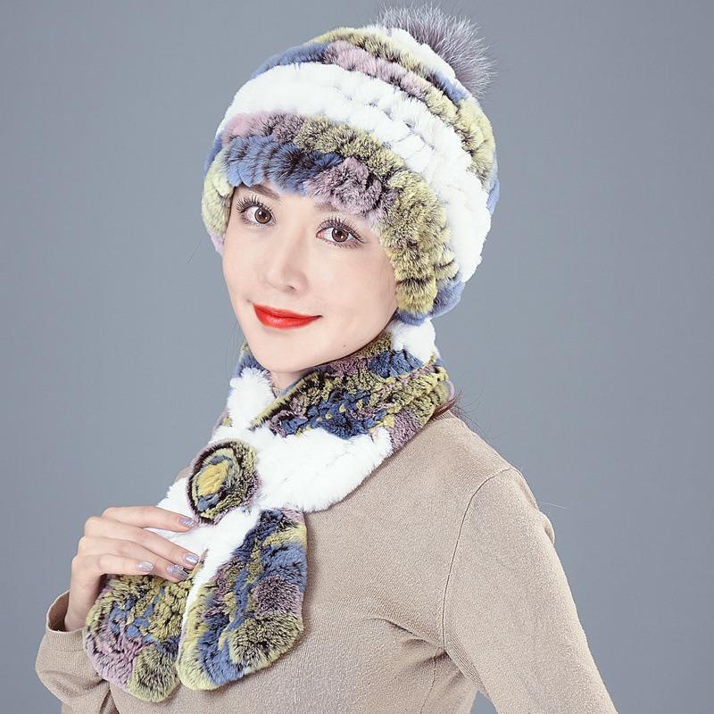 Old Man In Fur Rex Rabbit Hair Hat Ladies Autumn and Winter Mom Old Woman Warm Fox Hair Grandma Top Hat