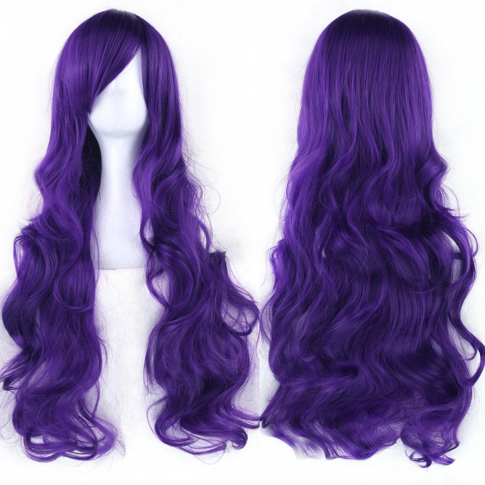 Heat Resistance Long Curly Hair 80cm Women Wave Hairpiece Universal Anime Cosplay Wigs  Halloween