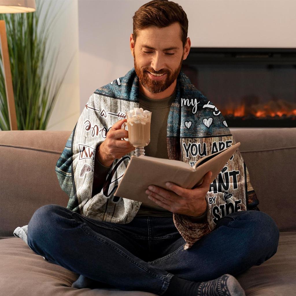 Valentine's Day Gifts for Husband Blanket 60" X 50", Gifts for Husband from Wife, Husband Anniversary Wedding Gift, Birthday Gift for Husband,