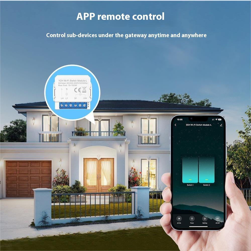 LWSM16 1 Gang Smart WiFi Switch Module Tuya Single Live Wire Mini Voice Activation Intelligent Control