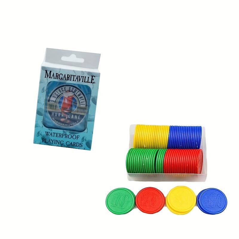 1Pc, a deck of playing cards and a box of chip sets, plastic PVC playing cards, waterproof and wear-resistant cards with plastic boxes