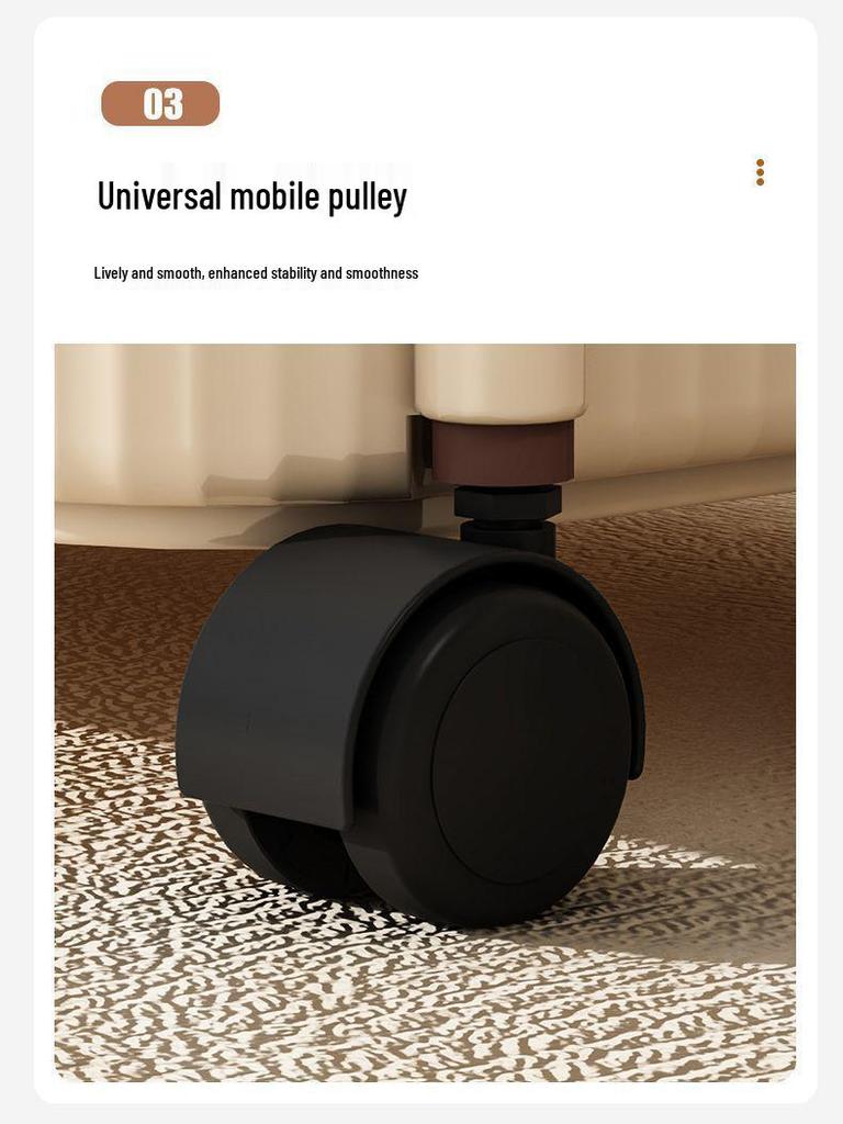 Compact Multi-Layer Mobile Storage Rack for Bedroom, Bathroom, or Living Room