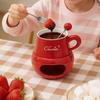 Chocolate Fondue Cup Ceramic With Forks Tealight Chocolate Melting Cup Mini Fondue Pot For Cheese Butter Heating Stove P1G1