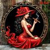 Retro Red Lady Vintage Metal Sign Wall Art Man Cave Bar Decor Rustproof Gift
