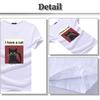 BUZZxSELECTION Short Sleeve with a Stylish Black Cat Print 04 Men's T-Shirt (BSTS041, Khaki, XL)