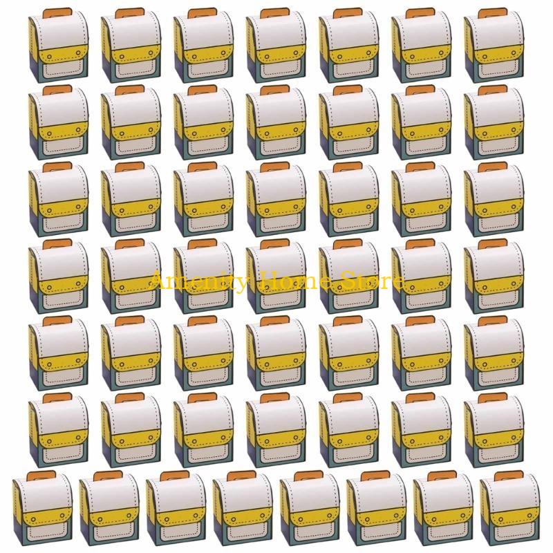 F26C Set of 50 Elegant Backpacks Shaped Graduation Candy Boxes Party Essential Decors Graduation Celebration Candy Boxes синий