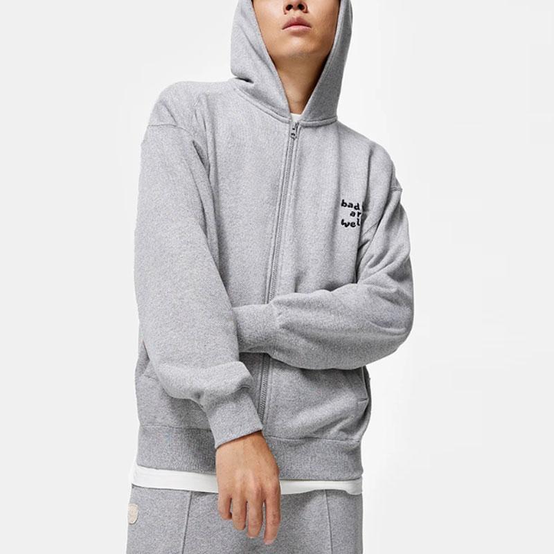 Li Ning Badfive Letter Print Loose Hoodie Unisex Hoodies Flower-Gray AWDT869-2