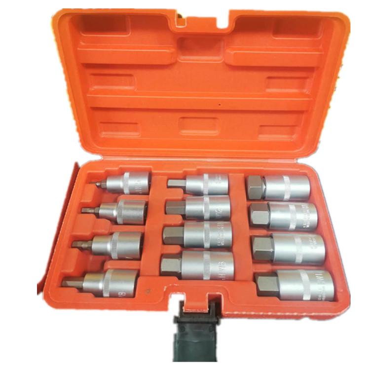 12PC 1/2" Knurled Press Bit Socket Set for Pneumatic Auto Repair Tools