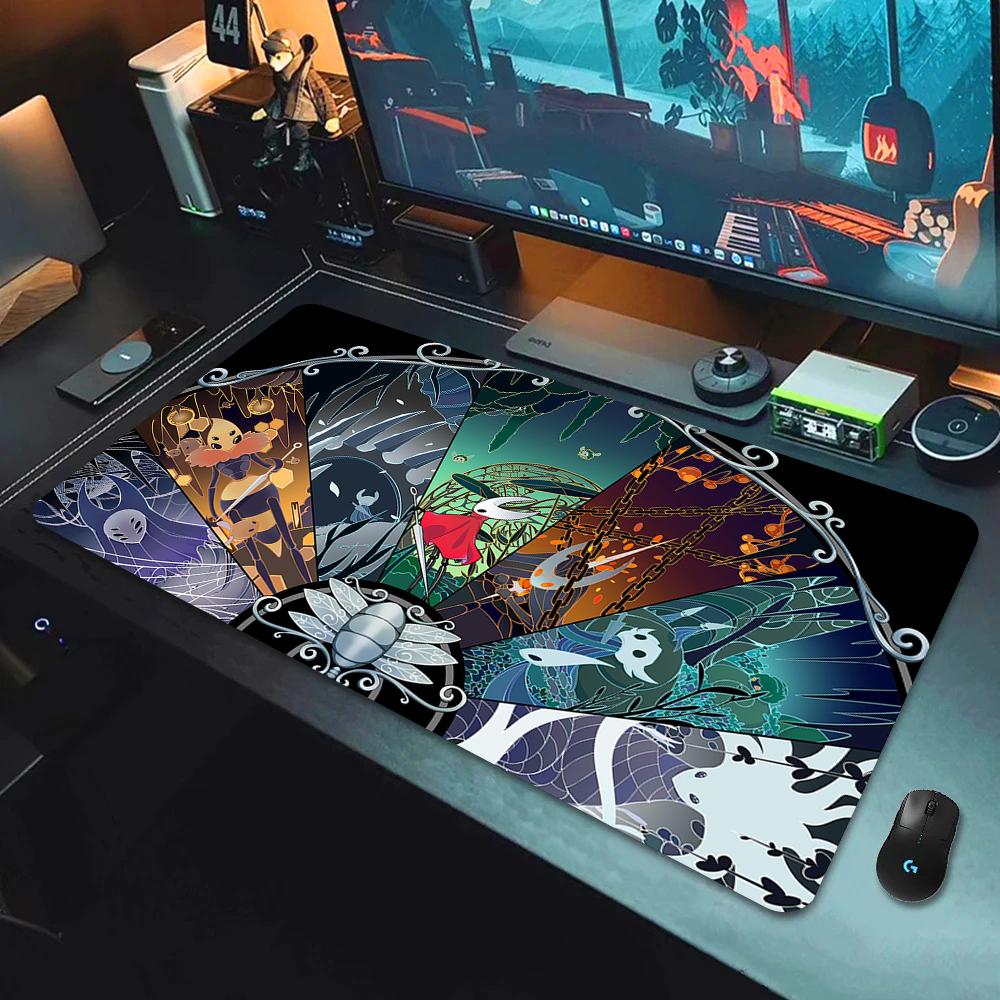 90x40cm Gamer HD Mouse Pad Anime Rubber Mausepad Hollow Knight Lock Edge Keyboard Rug Large Computer Company Office Long Deskmat