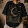 Gothic Rabe T-Shirt und Kinder-T-Shirt, Okkulte Krähe Grafik-T-Shirt, Dark Academia Shirt und Kinder-T-Shirt, Hexenmond Rabe Oberteil, Mystische Wald-Grafik