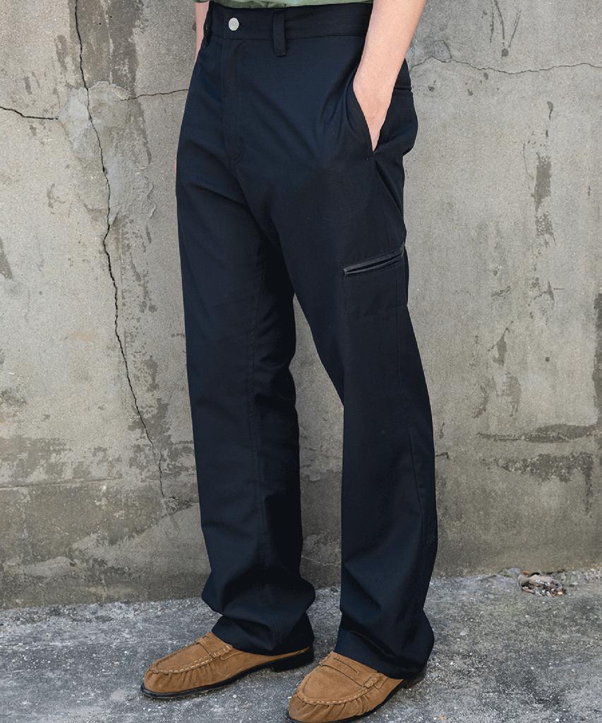 Pabeo Leather Trimming Trousers (Black)