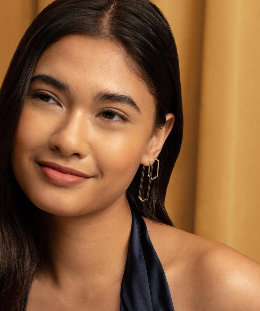 Authorized Retailer Olivia Burton Signature Ever Stacked Honeycomb Silver Hoop Earrings 24100292 [OLIVIA BURTON] Women's