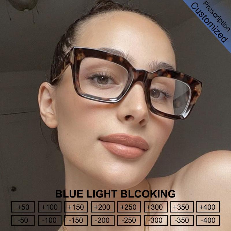 Vintage Square Reading Glasses Women For Men Myopia Customize Prescription Optical Len Anti Blue Light Blocking Eyeglasses Frame