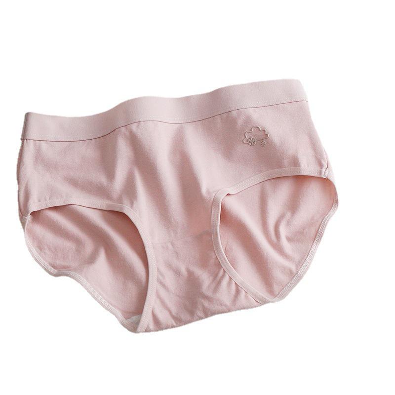 Women's Mid-Waist Pure Cotton Panties - Solid Color with All-Cotton Crotch