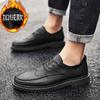 2021 Autumn and Winter New British Black Casual Shoes, Men's Trendy Retro Leather Shoes, Brock Small Leather Shoes for Men