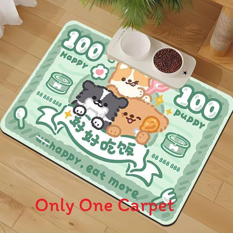 Cute Animal Silicone Diatomite Spillproof Pet Feeding Mat For Dining And Feeding