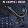 Vibrating Cock Ring Remote Control Dual Penis Ring for Men Couple with Vibrating G-spot and Clitor Simulator 3 in 1 Vibrator