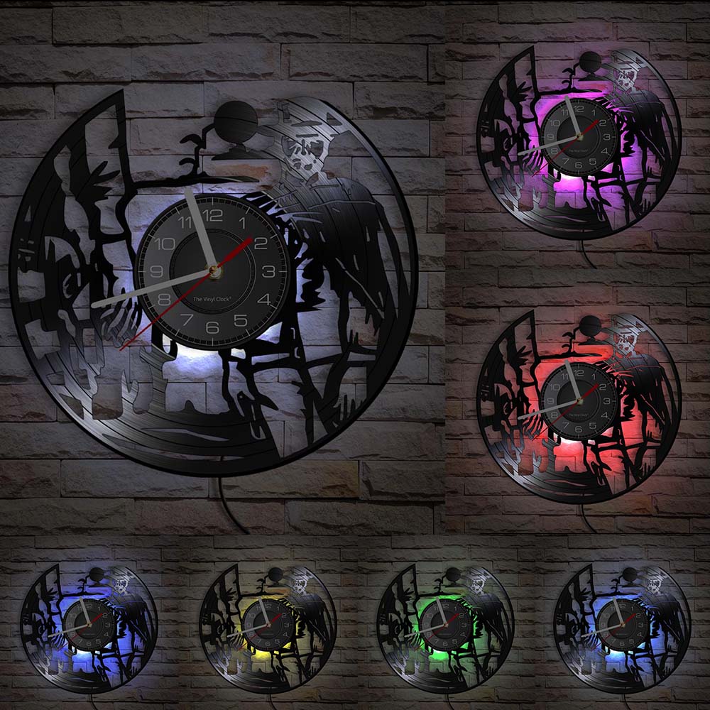 Wild West Cowboy Wall Clock Horse Rider Vinyl Record Wall Clock Western Home Decor Rodeo Horse Riding Cowboy Vintage Clock Watch