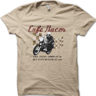VINTAGE BIKER Cafe Racer Ligne d'arrivée Moto T-shirt Biker Classique 06029