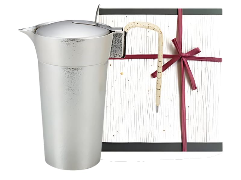

[Handicraft Club: Wrapped with red cotton ribbon and washi paper] Lidded sake carafe, L size, Nousaku, 460cc