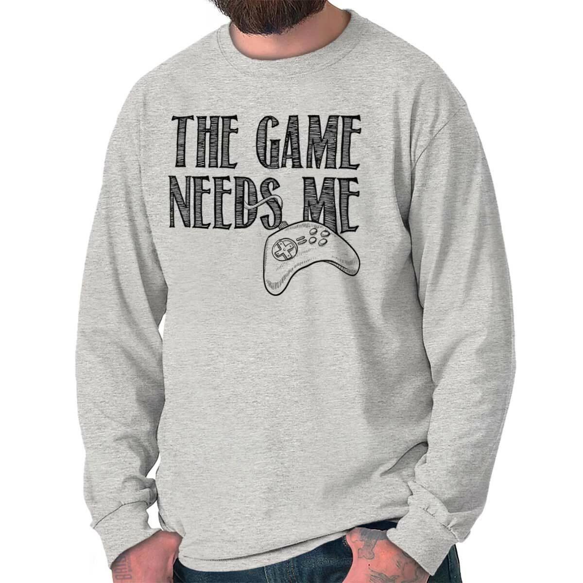 Vintage The Video Game Needs Me Controller Long Sleeve Crewneck Tee Men Women XXXL