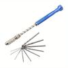 11pcs/set Blue Extended Semi-automatic 0.5-3mm Hand Twist Drill Amber Plastic Circuit Board Drilling Tool Twist Drill Set